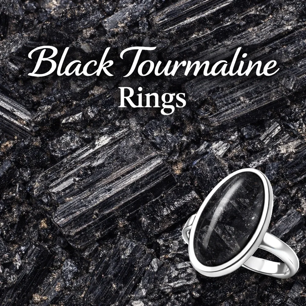 Elegant Black Tourmaline Silver Ring